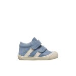 Chaussures en su�de macks 3 vl c�leste - blanc cr�me
