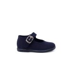 Chaussures en toile avec fermeture � boucle bleu marine