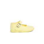 Chaussures en toile avec fermeture � boucle jaune citron