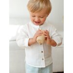 Chemise b�b� col mao en gaze de coton personnalisable �cru