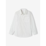 Chemise blanche en popeline manches longues garon blanc