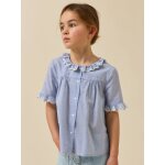 Chemise brod�e carreaux bleu