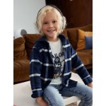 Chemise  capuche  grands carreaux garon en flanelle marine