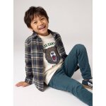 Chemise � carreaux en flanelle gar�on vert anglais