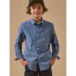 Chemise � carreaux gar�on carreaux bleu denim