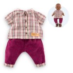 Chemise � carreaux & pantalon petit explorateur pour poupon 36 cm multicolore