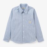 Chemise charles garon en coton  rayures bleu ciel
