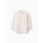 Chemise en coton  carreaux beige clair