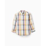 Chemise en coton  carreaux brothers & sisters beige clair