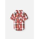 Chemise en coton avec imprim  carreaux rouge