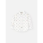 Chemise en coton avec imprim fantaisie blanc