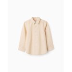 Chemise en coton � manches longues et rayures jaune