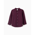 Chemise en coton À motif vichy rouge foncé Chemise en coton À motif vichy rouge foncé