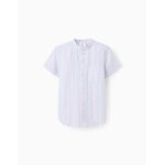 Chemise en coton  rayures bleu clair
