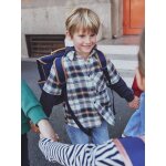 Chemise double matire effet 2 en 1 garon carreaux blanc