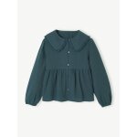 Chemise fantaisie en gaze de coton fille vert meraude