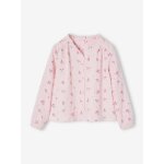 Chemise file gaze de coton imprimée personnalisable rose pâle Chemise file gaze de coton imprimée personnalisable rose pâle