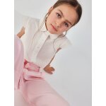 Chemise fille en coton blanc