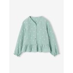 Chemise fille en gaze de coton vert d'eau