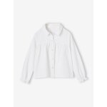 Chemise fille imprime blanc