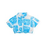 Chemise pour fille en toile avec bas �lastiqu� blanc