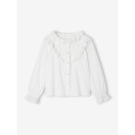 Chemise fille volants en broderie anglaise écru Chemise fille volants en broderie anglaise écru