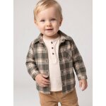 Chemise flanelle b�b� � carreaux kaki