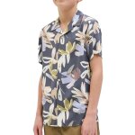 Chemise � fleurs cloud dancer gris