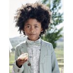 Chemise  fleurs et son noeud papillon garon vert imprim
