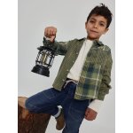 Chemise gar�on � carreaux avec patch montagne multicolore