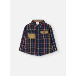 Chemise garon  carreaux en tricot multicolore