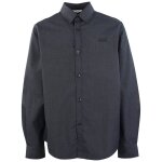 Chemise gar�on en coton gris fonc�