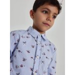 Chemise gar�on imprim�e h�licopt�res multicolore