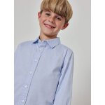 Chemise gar�on manches longues oxford bleu