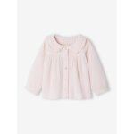Chemise en gaze de coton bébé rose pâle Chemise en gaze de coton bébé rose pâle
