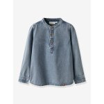 Chemise en jean gar�on lil' atelier mini coupe tunique en coton denim bleached