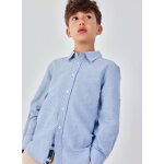 Chemise en lin bleu
