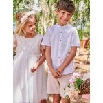 Chemise en lin col mao gar�on blanc