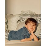 Chemise en lin avec manches retroussables you&me bleu fonc�