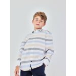 Chemise en lin ray�e multicolore