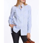 Chemise liquette de grossesse et d'allaitement camille bleu