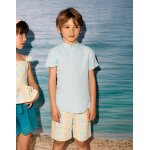 Chemise  manches courtes avec col mao bleu clair
