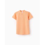 Chemise  manches courtes avec col mao orange