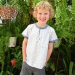 Chemise manches courtes �t� coton et cezanne bleu blanc