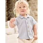 Chemise manches courtes maille fantaisie bb bleu gris