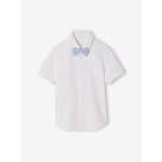 Chemise manches courtes noeud papillon blanc