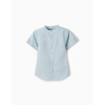 Chemise  manches courtes en oxford 100% coton bleu clair