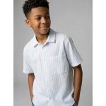 Chemise manches courtes ray� ray� bleu