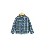 Chemise manches longues 100% coton gar�on carreaux vert