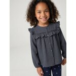 Chemise manches longues fille bleu ardoise